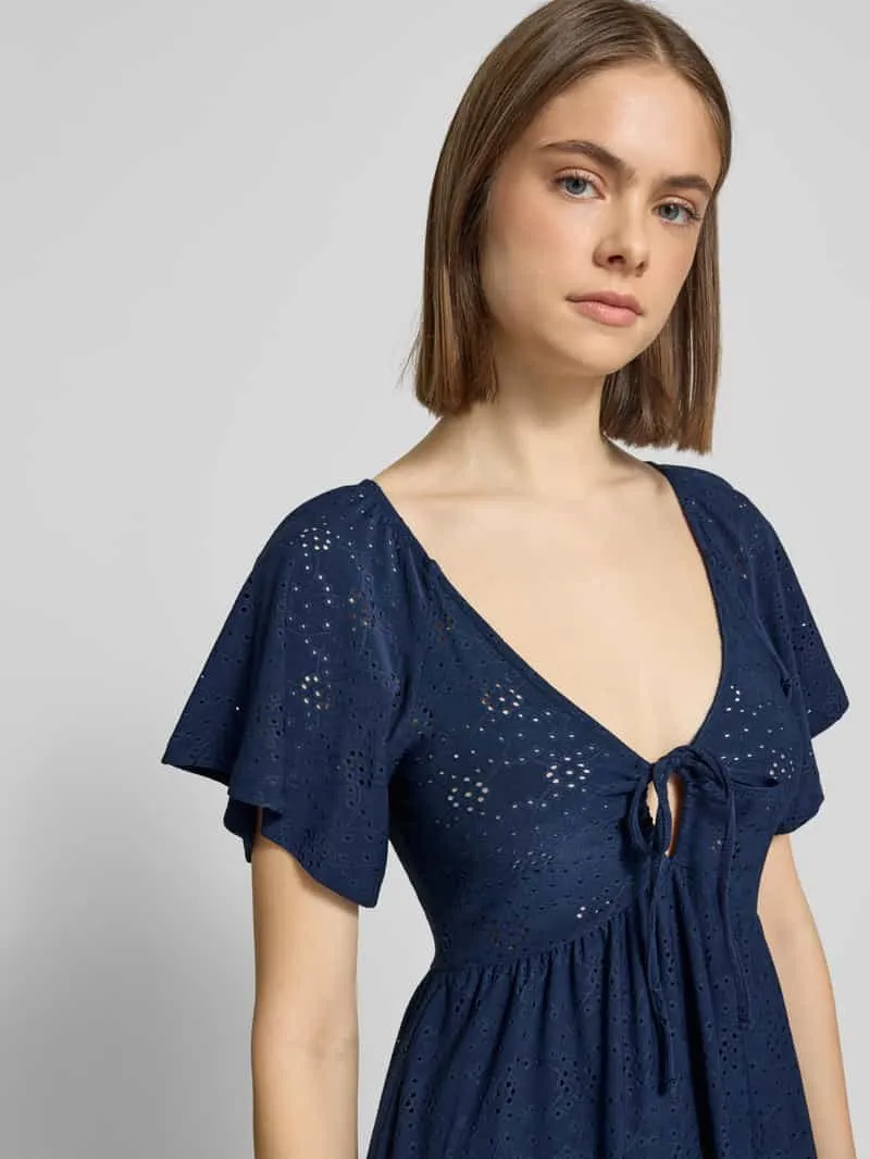 Only Getailleerde vrijetijdsjurk met etskanteffect model 'SMILLA' marineblauw, foto 5