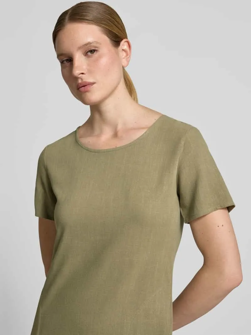 Zabaione relaxed fit jurk van viscosemix model 'Tara' lindegroen, foto 4