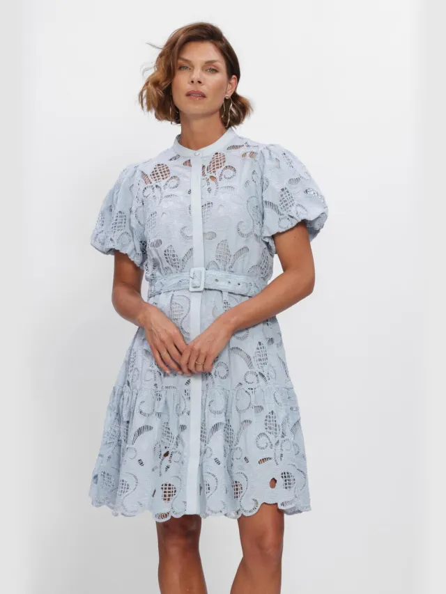 Y.A.S. YAS Dames Jurken Yassana Ss Dress - Lichtblauw