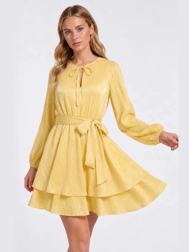 Freebird mini jurk - geel