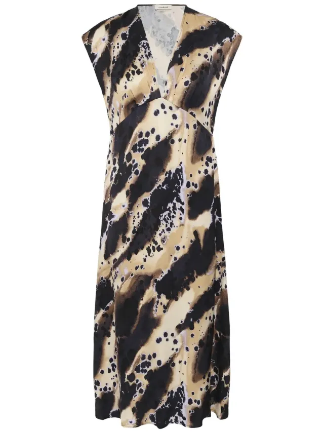 SOAKED IN LUXURY Dames midi-jurk Soaked in Luxury SLClero purple heather nebula print