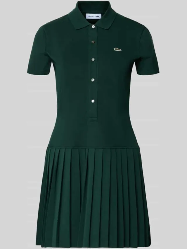 Lacoste Regular fit vrijetijdsjurk van katoenmix donkergroen, foto 2