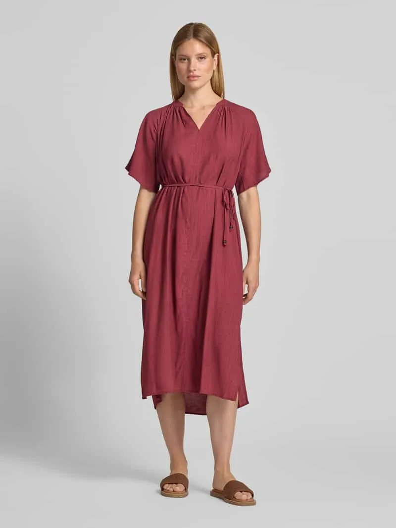 s.Oliver relaxed fit vrijetijdsjurk van viscosemix Bordeaux