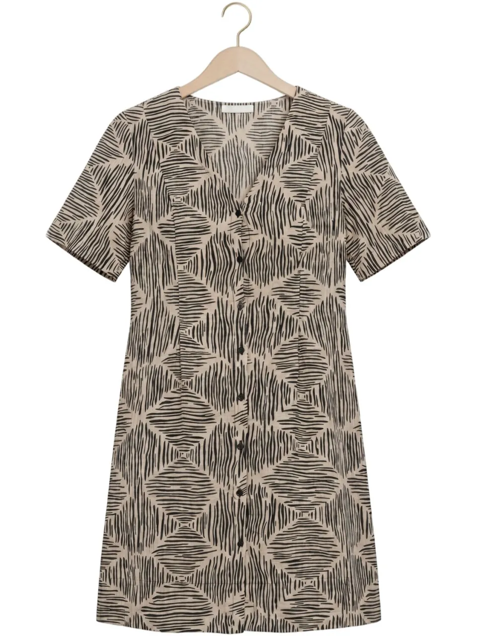 Object Dames Jurken Objnaja S/s V-neckshort Dress - Creme, foto 2