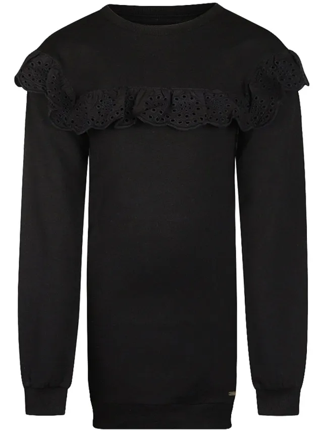 No Way Monday Meisjes Jurk - Black
