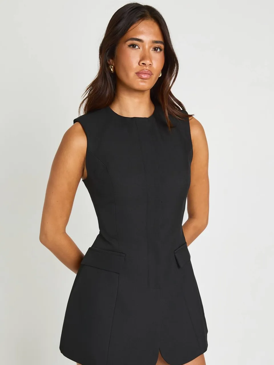 boohoo Dames Getailleerde Mini-jurk Met Zakdetail zwart, foto 2
