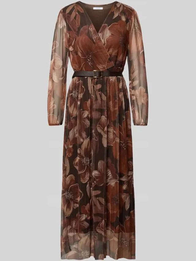 ZABAIONE Maxi-jurk met riem model 'La44uriaa' Donkerbruin