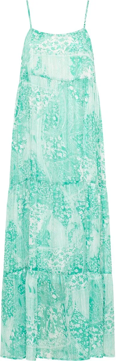 IZIA Maxi jurk Groen Wit