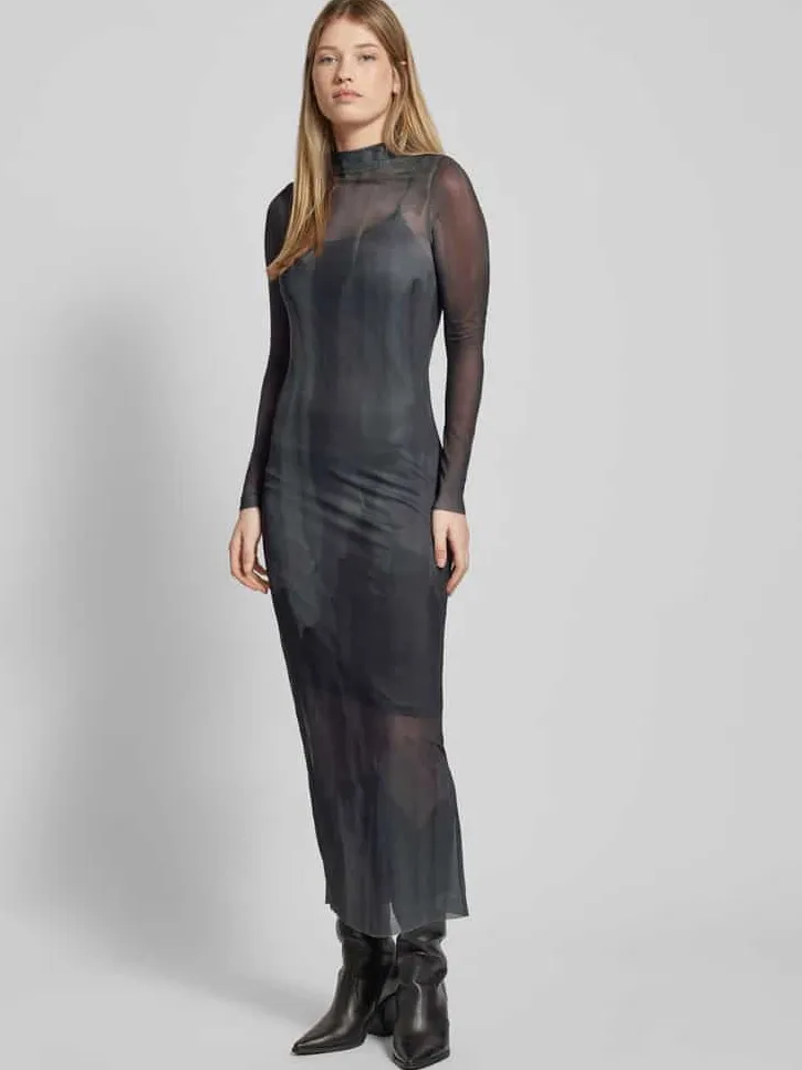 Alessa&Anna Winter X P&C* Maxi-jurk van mesh antraciet, foto 3