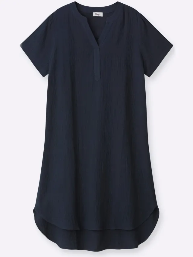 Katoenen jurk diepblauw