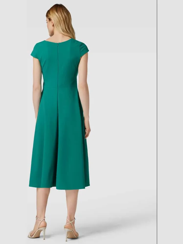 Paradi Cocktailjurk in effen design groen, foto 2