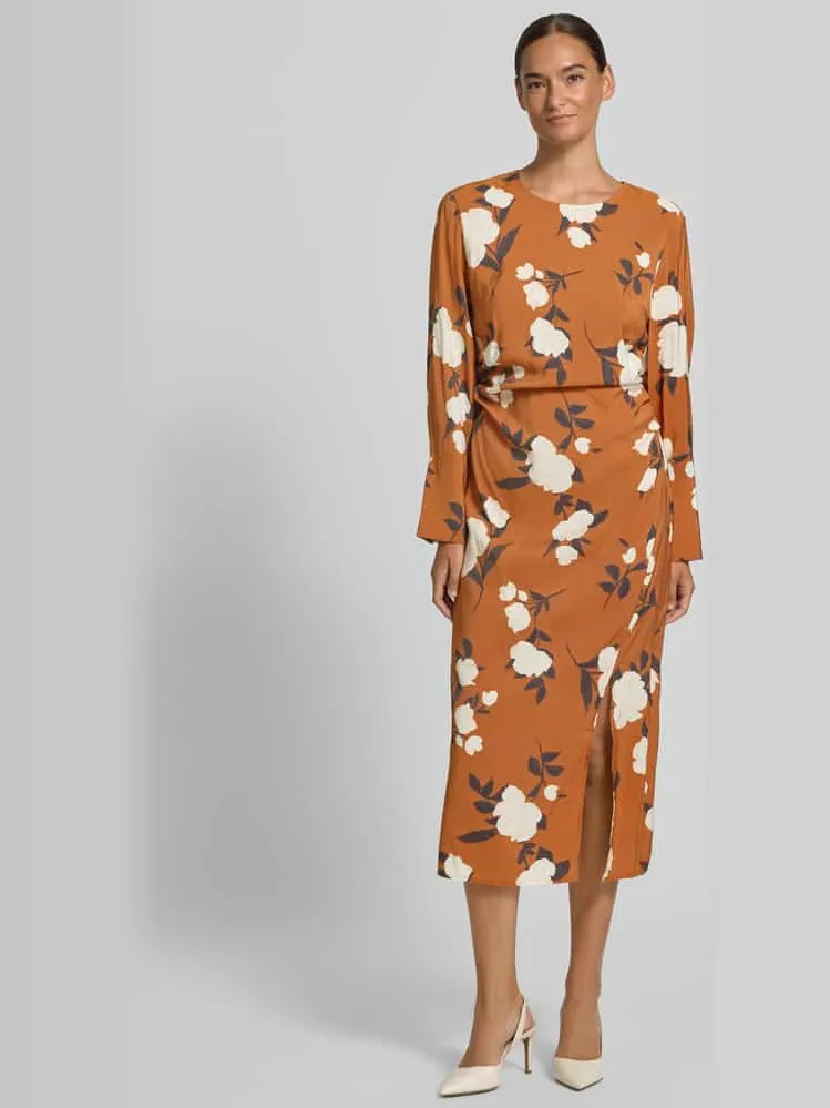 Jake*s Collection Nauwsluitende vrijetijdsjurk van modalmix Donkeroranje