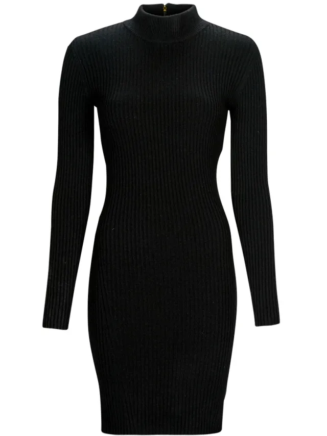 MICHAEL Michael Kors Korte Jurk MICHAEL Michael Kors MOCK NK RIBBED MINI DRS Zwart
