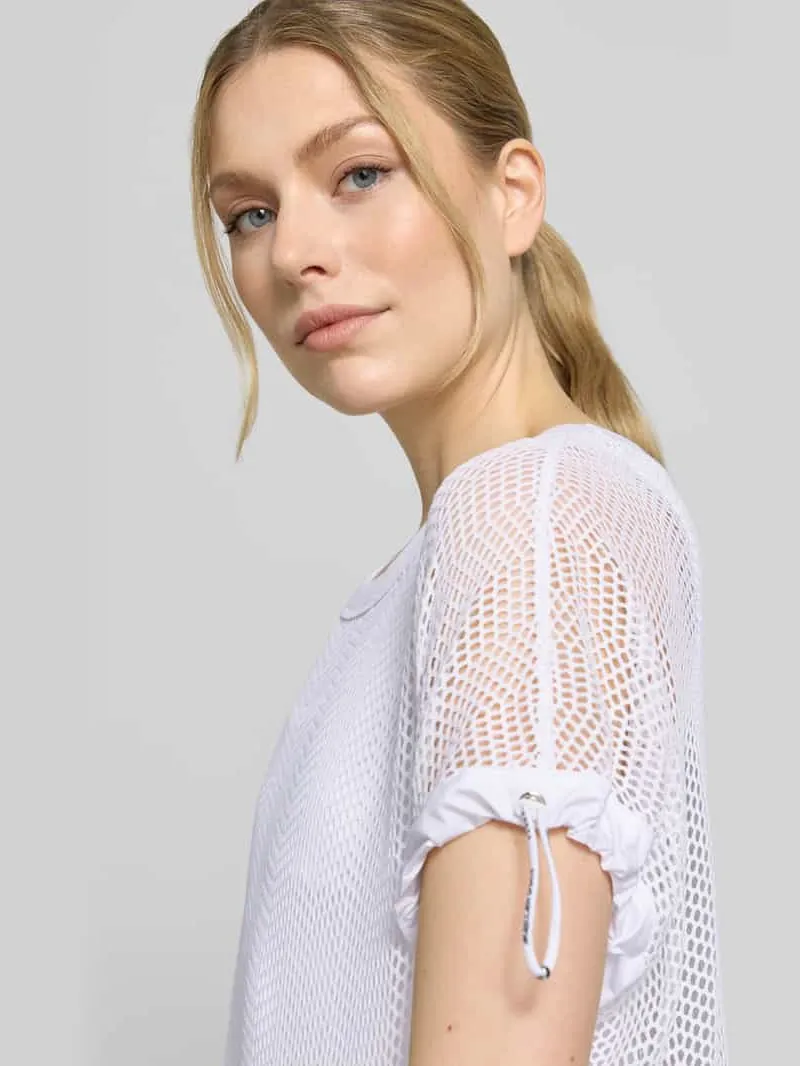 Marc Cain Semi-transparante midi-jurk met ronde hals wit, foto 4