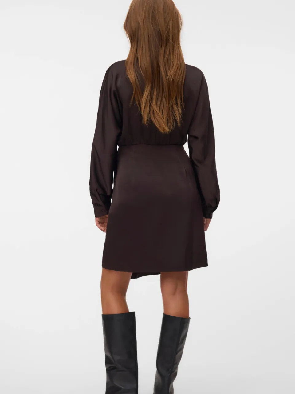 Vero Moda x Wehkamp wikkeljurk - bruin, foto 5