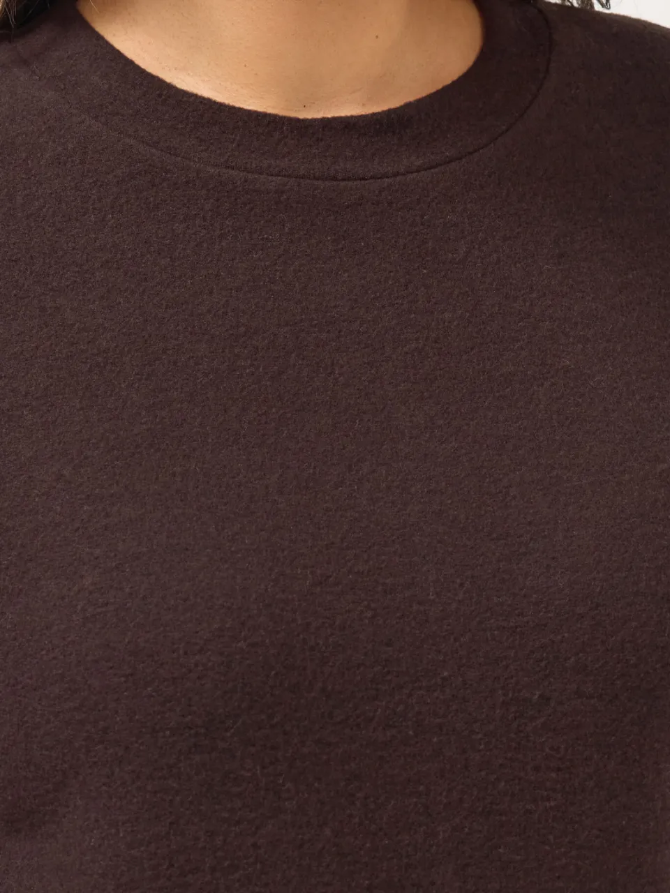 Yours Chocoladebruine Sweatshirtjurk-60, foto 4