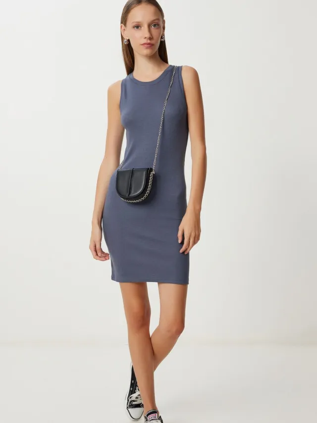 Happiness Istanbul Bodycon Mini-jurk Antraciet
