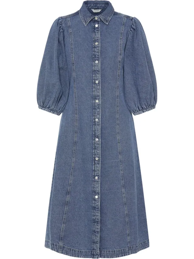b.Young BYKAPUCA DRESS 2 - Dames - Midi jurken Mid Blue Denim