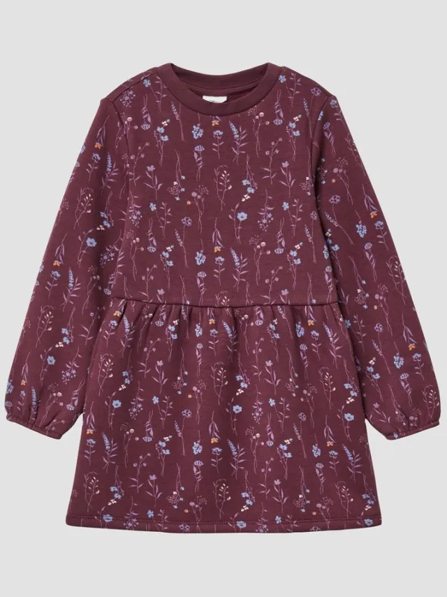 S.Oliver female - Thermische fleecejurk met all-over print bordeaux