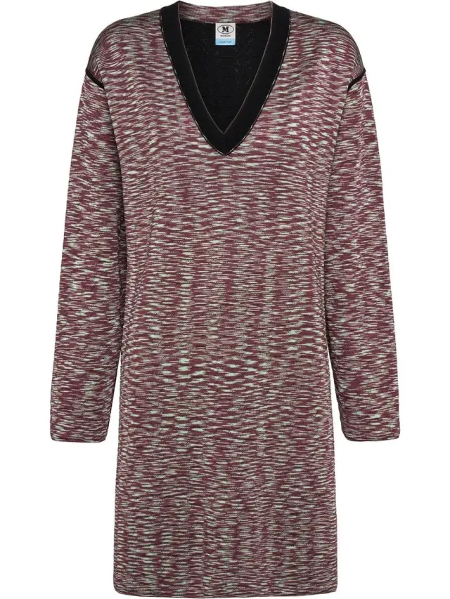 Missoni M Missoni • korte wollen jurk met V-hals • Multicolor