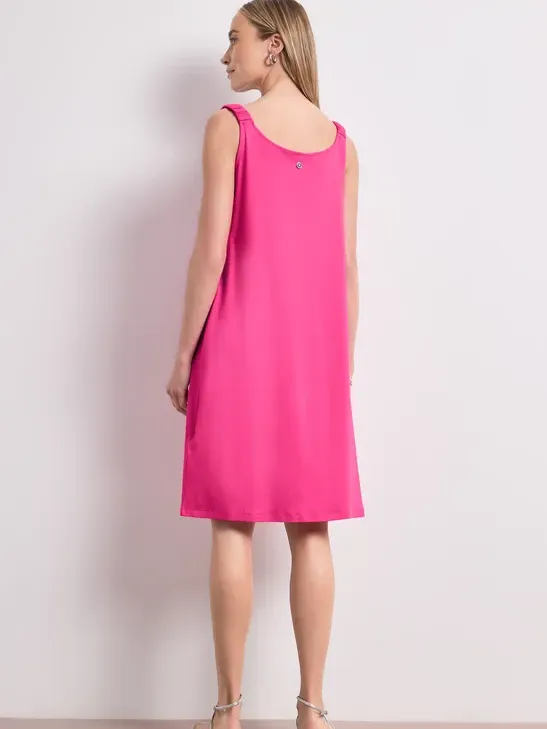 Street One Knielange jurk met gerimpelde bandjes roze, foto 3
