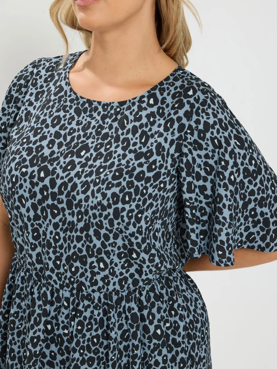 Yours Blauwe Jurk Met Luipaardprint, foto 3