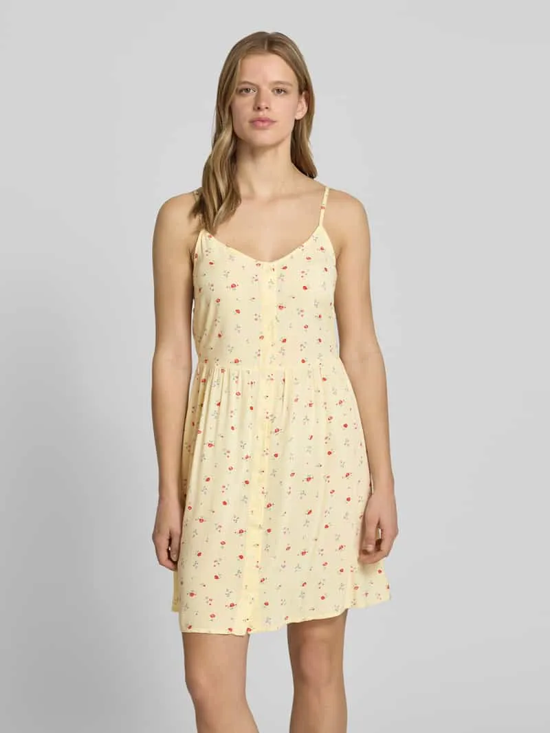 Pieces Licht uitlopend mini-jurk van pure viscose model 'TALA' Lichtgeel