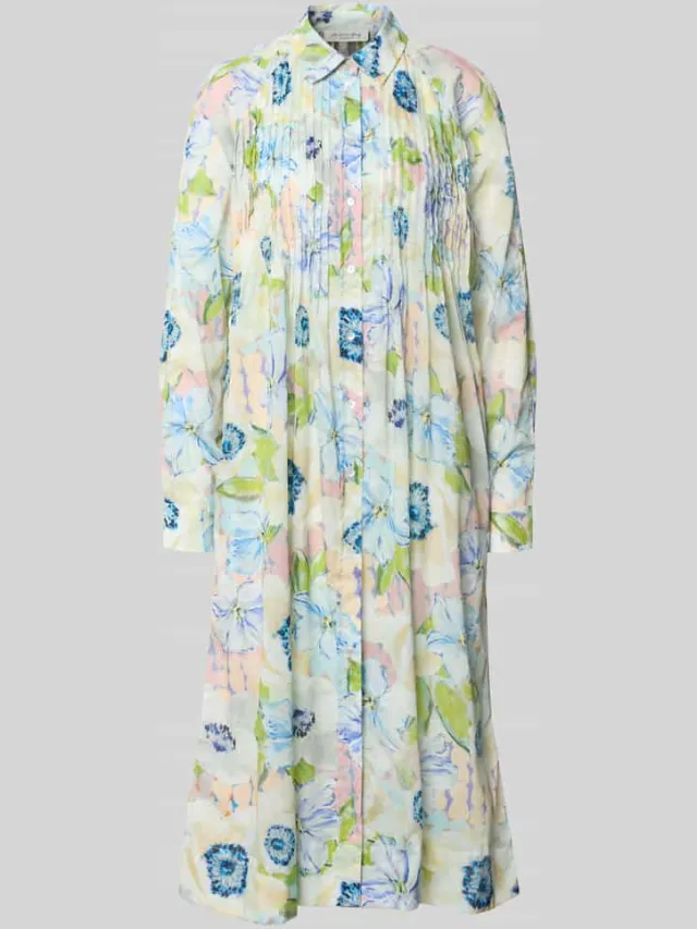 Christian Berg Woman relaxed fit midi-jurk van puur katoen grasgroen, foto 2