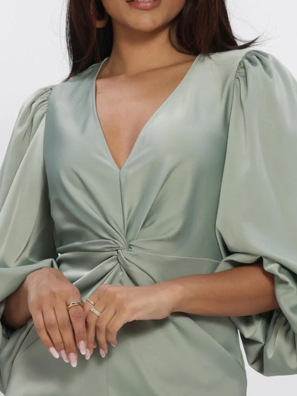 Y.A.S. YAS Dames Jurken Yasthea Ls Long Dress - Mint, foto 4