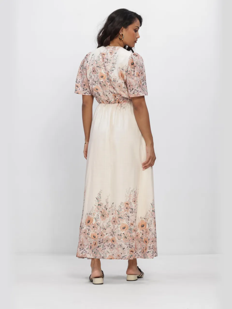 NEO NOIR Dames Jurken Serna Flower Print Dress - Ecru, foto 3
