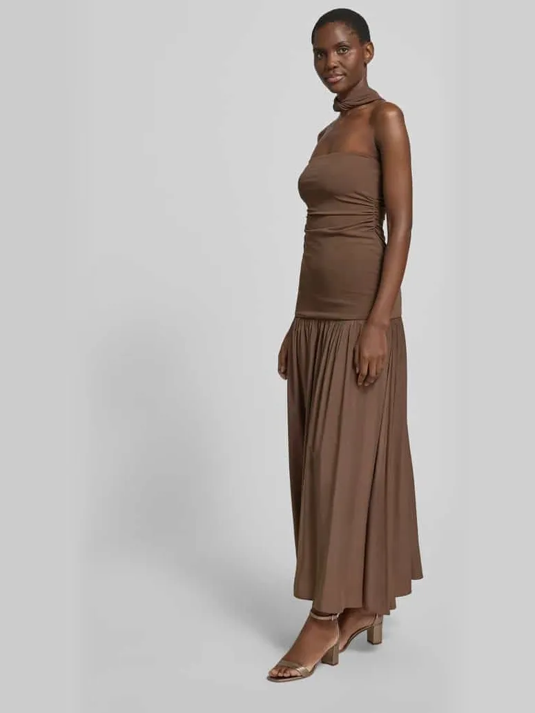 Little Mistress maxi-jurk met diepe rugdecolleté middenbruin, foto 3