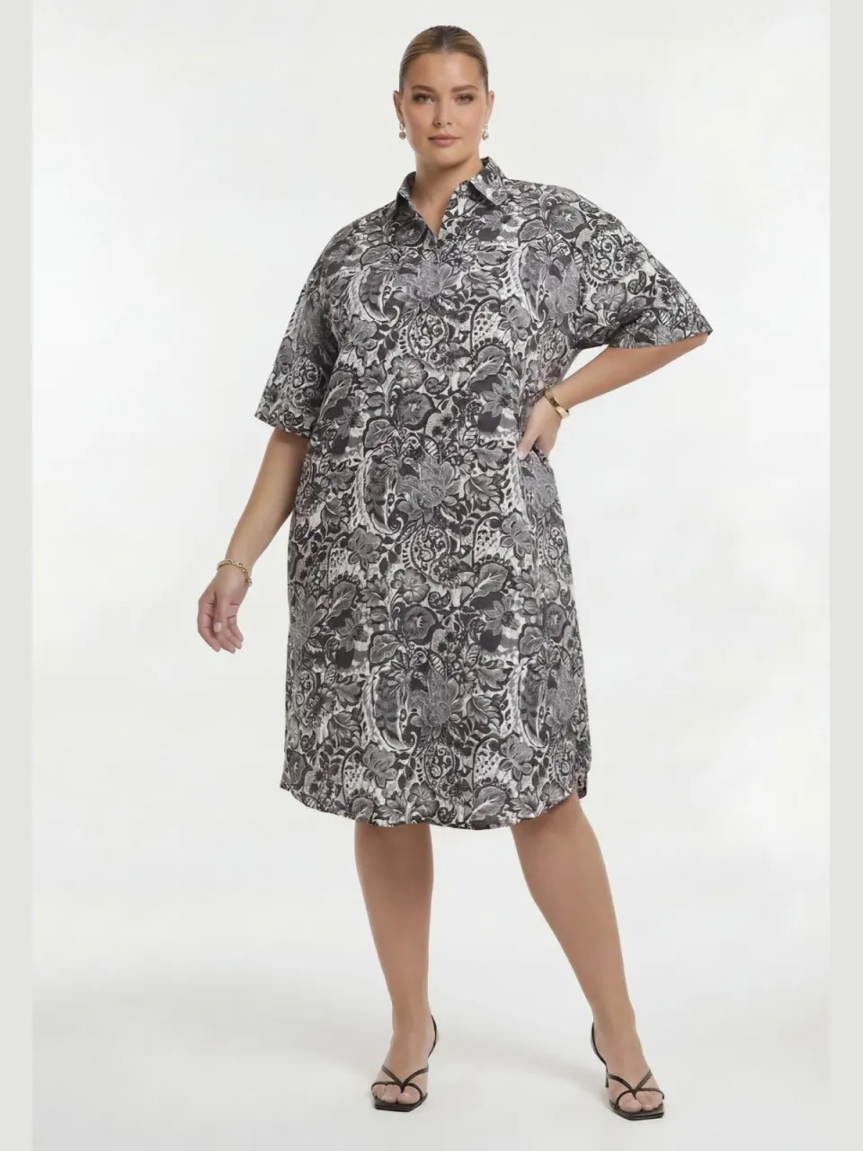 Yoek Aquabel blouse-jurk grijs, foto 2