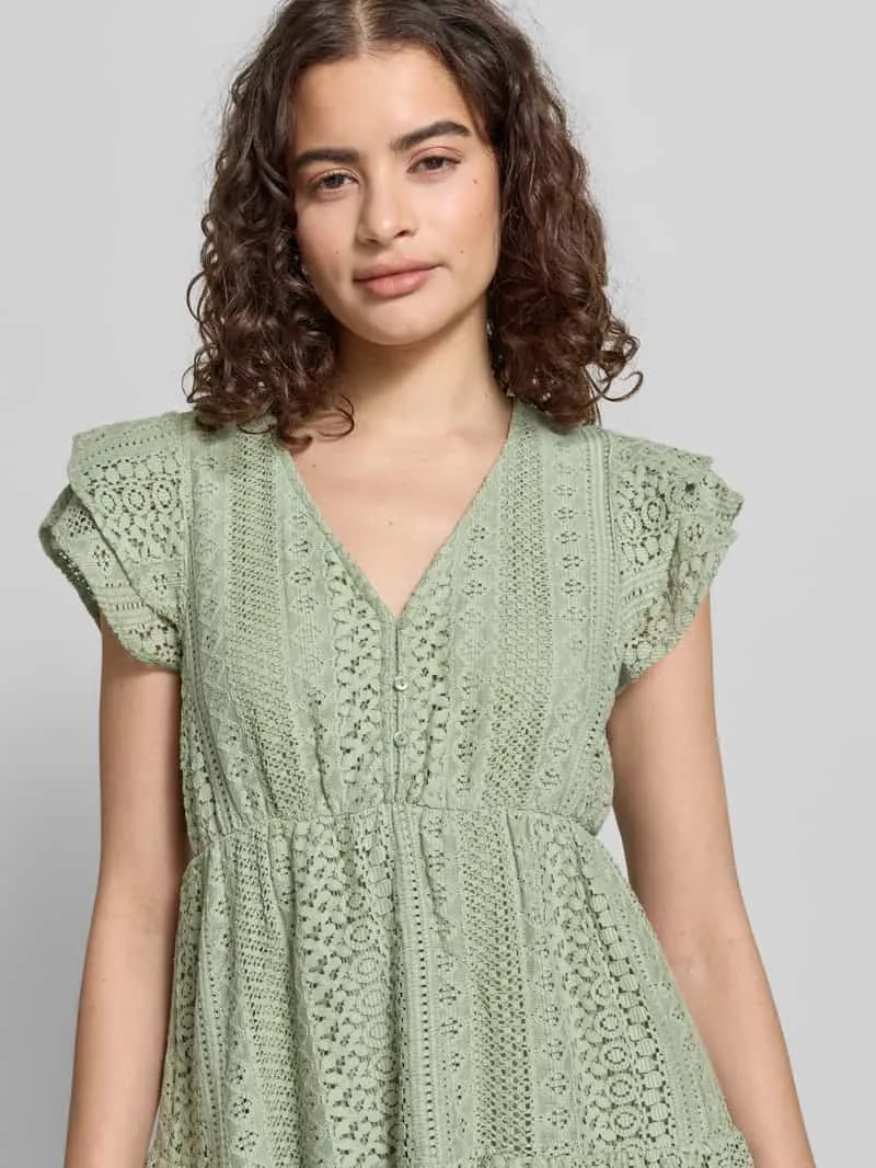 Only Getailleerde blousejurk van katoenmix model 'HELENA' mintgroen, foto 5