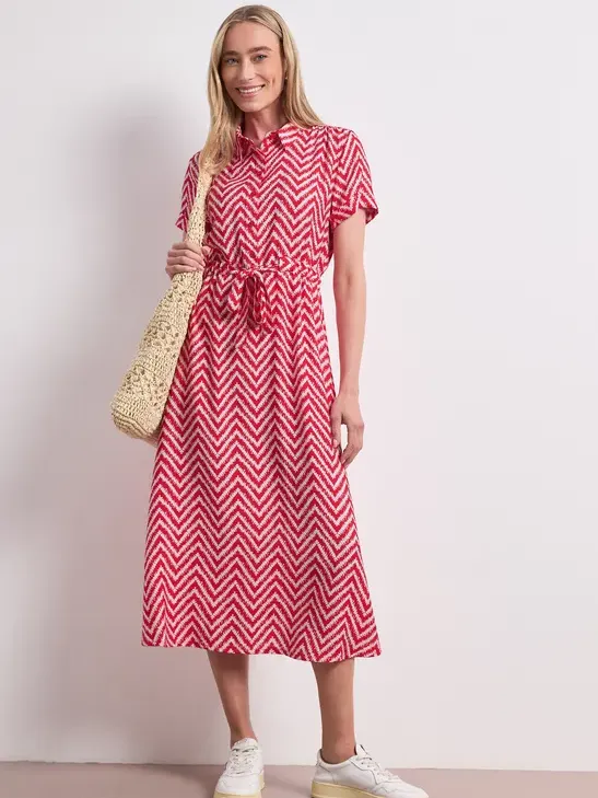 Street One Midi-jurk met zigzagpatroon Rood