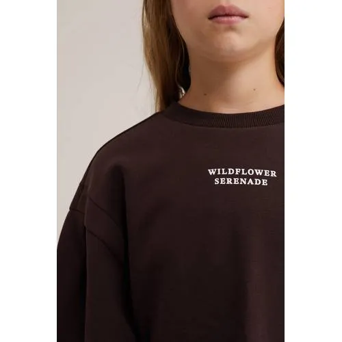 WE Fashion sweatjurk met tekst donkerbruin, foto 5