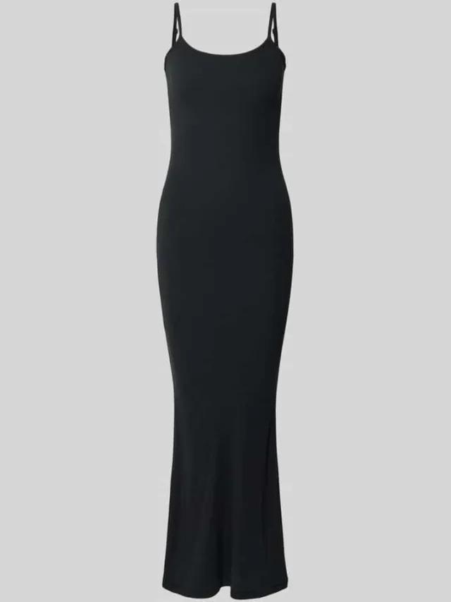 LeGer Slip dress met fijnrib en spaghettibandjes model 'Corin' zwart, foto 2