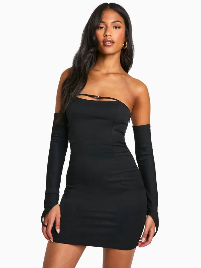 boohoo Dames Tall Belt Detail Tailored Mini Dress zwart, foto 3