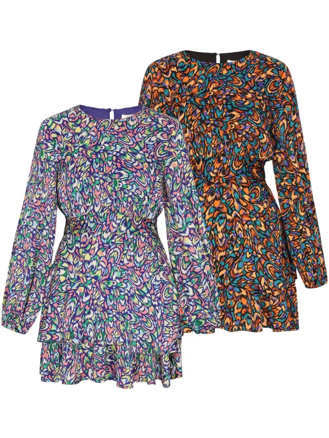 Mo dress 2-Pack Blue Multicolor & Green Multicolor
