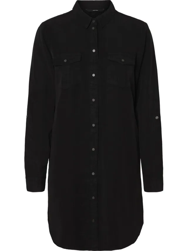 Vero Moda Blousejurk VMSIGGA Korte jurk Zwart