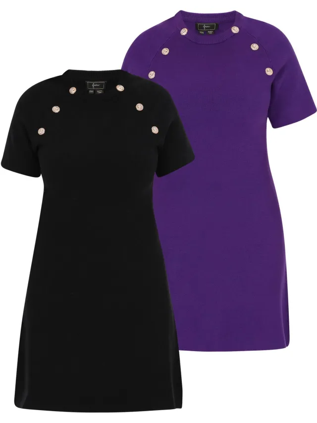 Mo dress 2-Pack zwart paars