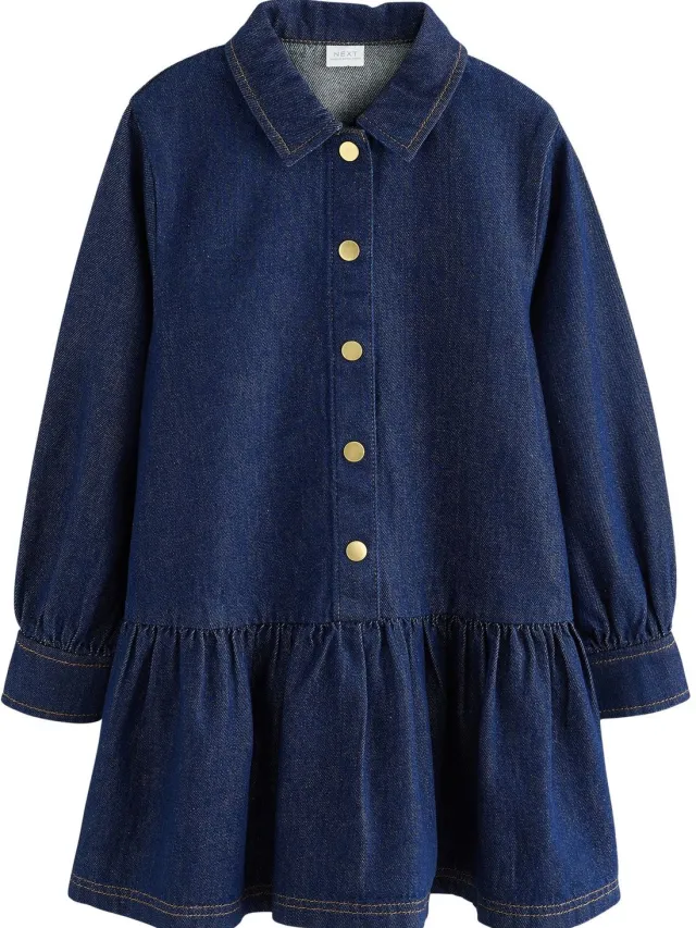 Next Meisjes - Overhemdjurk - Blauw Denim