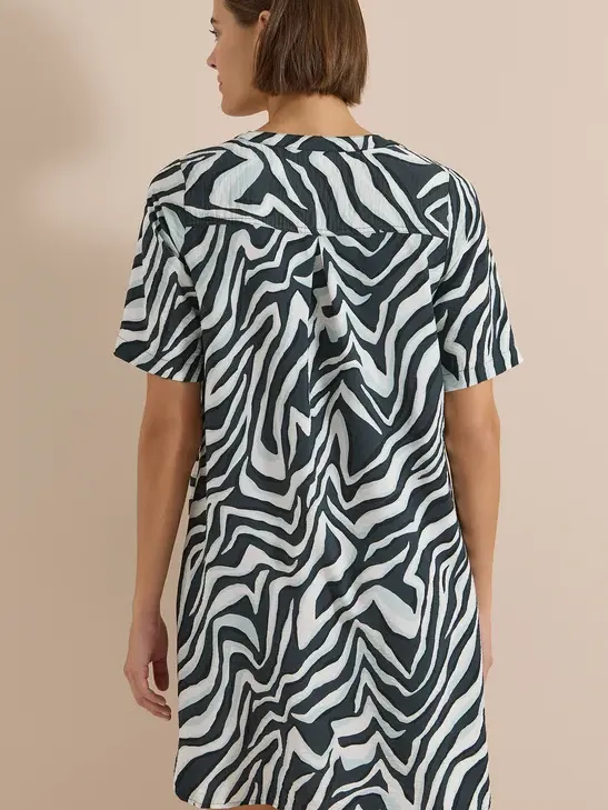 cecil Knielange jurk met zebraprint groen, foto 4