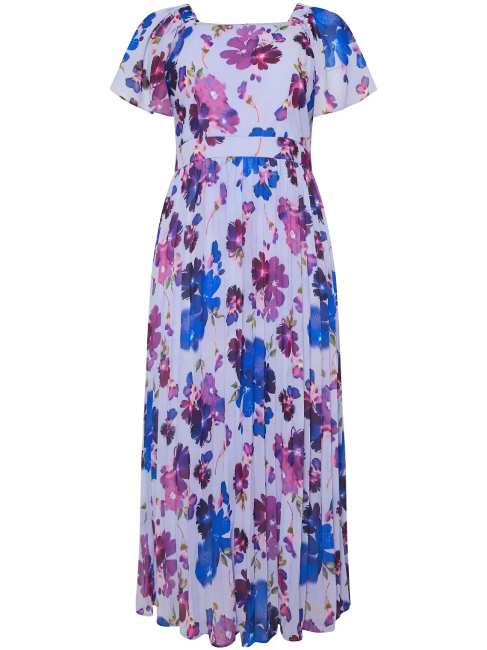 Yours London Blauwe Jurk Met Plooien En Bloemenprint, foto 3