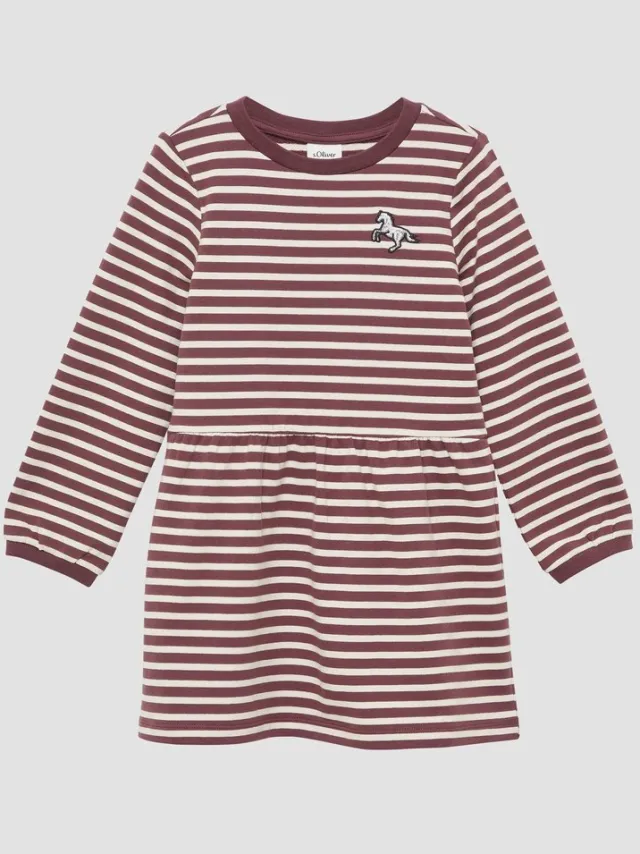 S.Oliver female - Lichtgewicht sweatjurk met glinsterend borduursel bordeaux