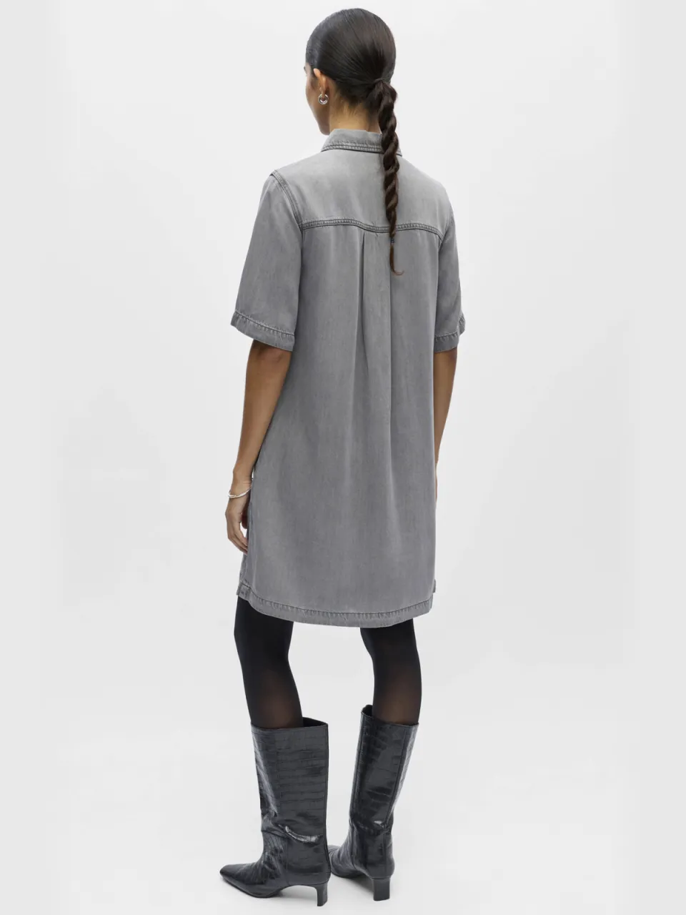 Object denim blousejurk grey denim, foto 3