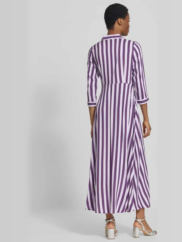 Yas Maxi-jurk met doorlopende knoopsluiting lila, foto 3