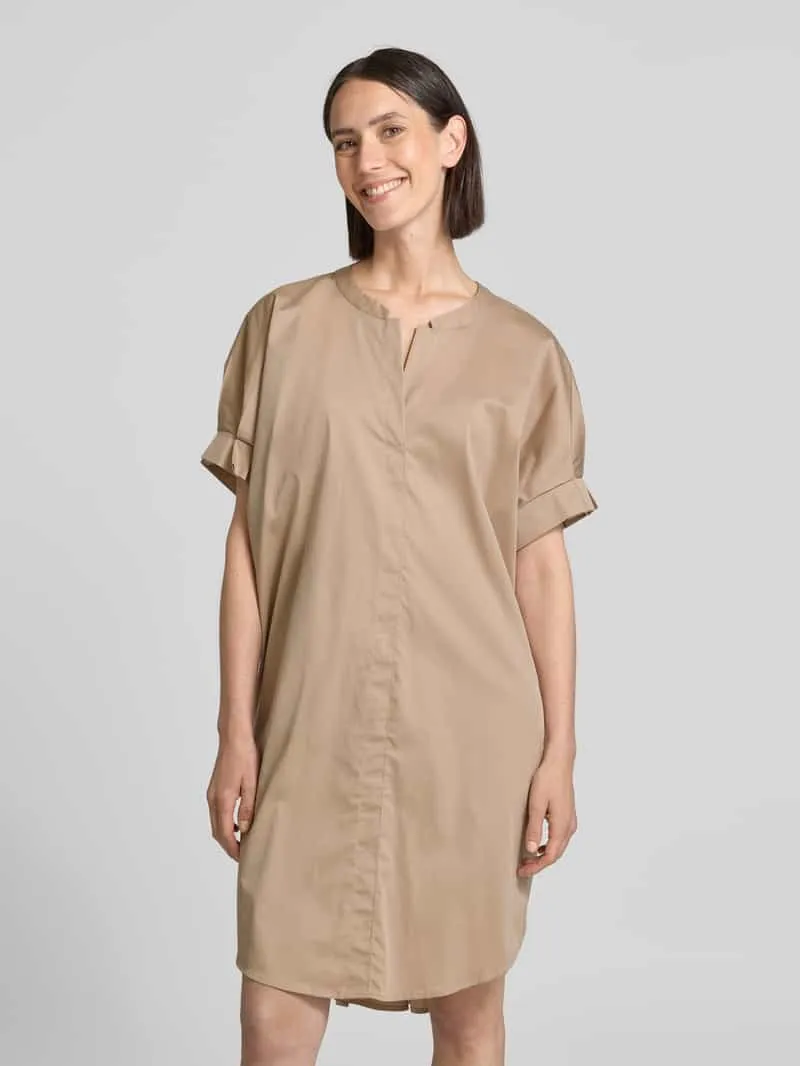 FREE/QUENT Knie-lange jurk met stretch model 'Xenia' taupe, foto 4