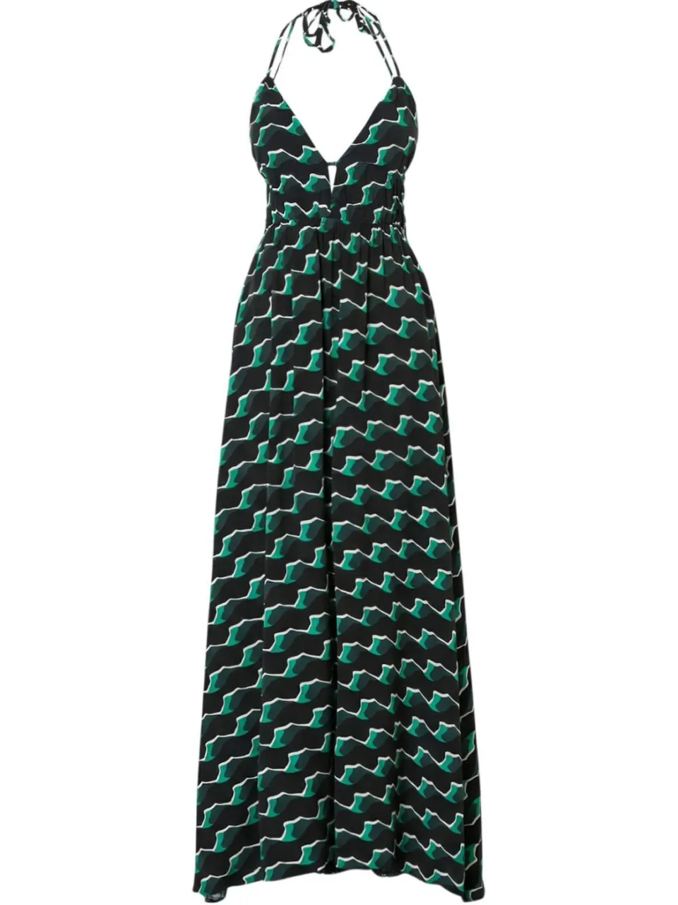 Trendyol TRENDYOLMİLLA Dames Groen Geometrisch patroon Maxi Mouwloos Bodycon Jurken, foto 2