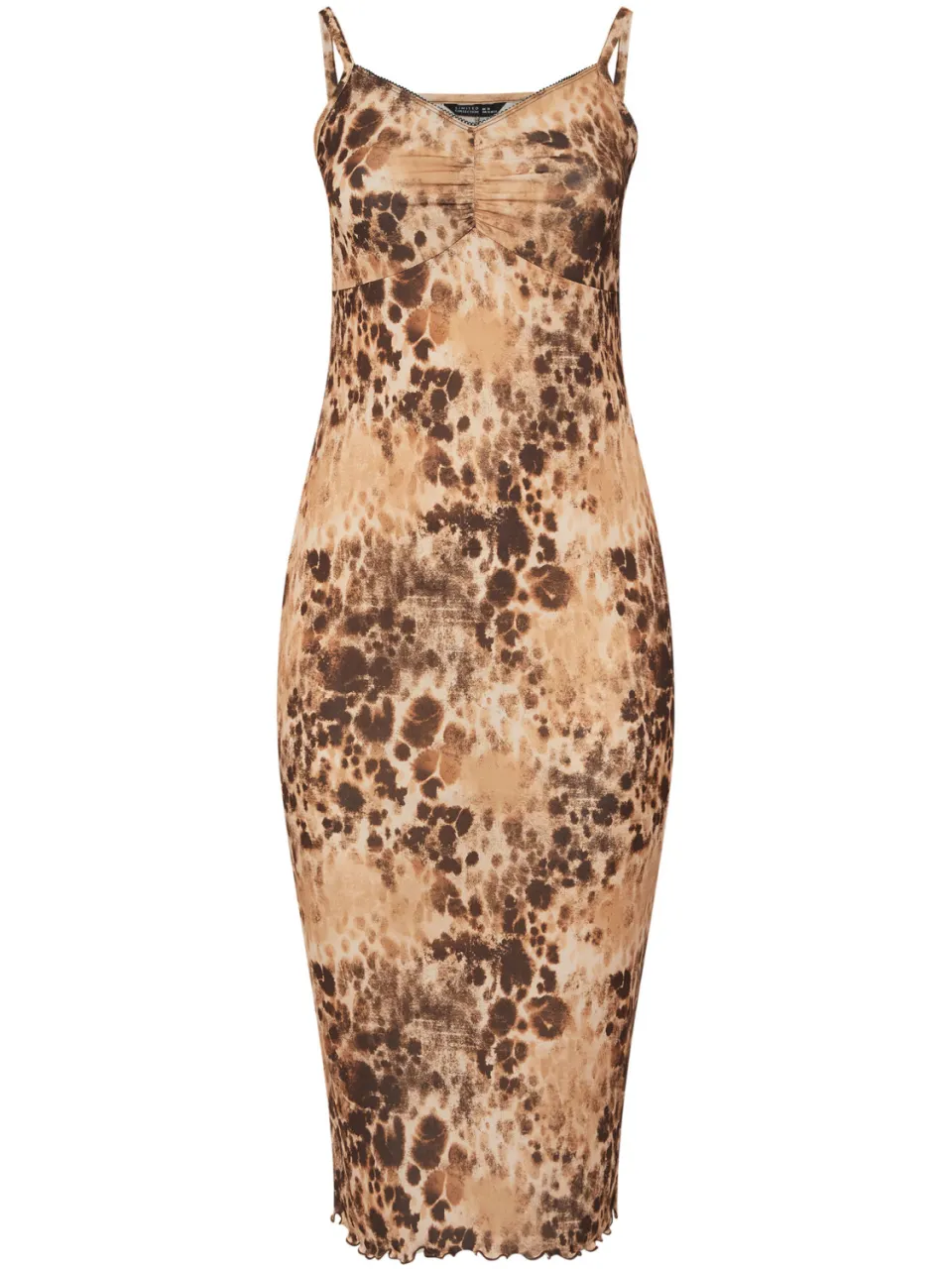 Limited Collection Midi Jurk Met Luipaardprint En Geschulpte Zoom In Bruin, foto 3
