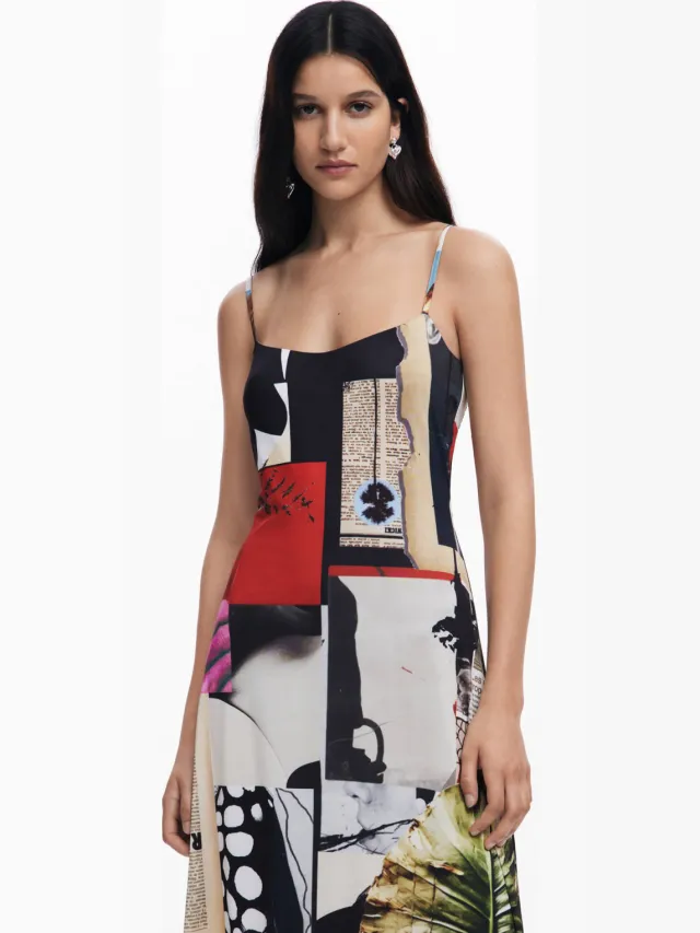 Desigual zomerjurk zwart zwart/rood/beige